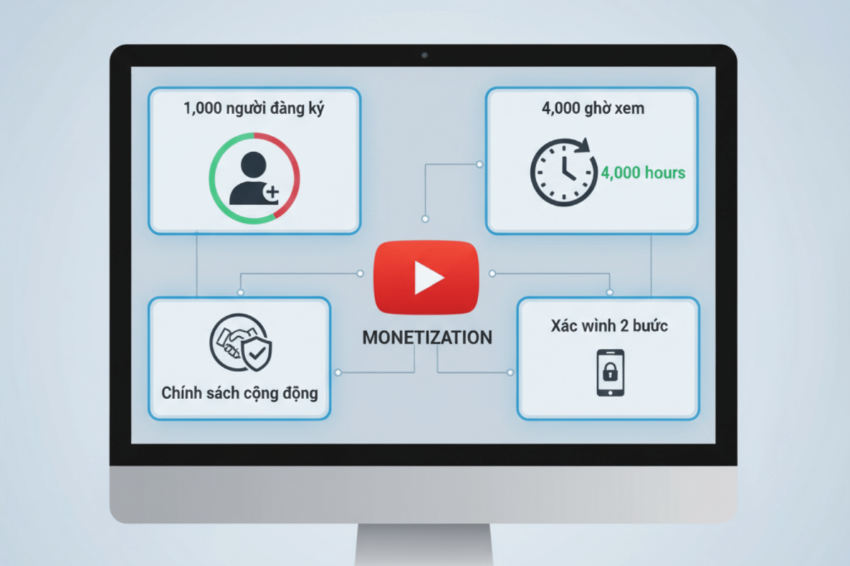 Điều Kiện Bật Kiếm Tiền YouTube: Những Yêu Cầu Bắt Buộc Phải Đáp Ứng Để Bật Kiếm Tiền