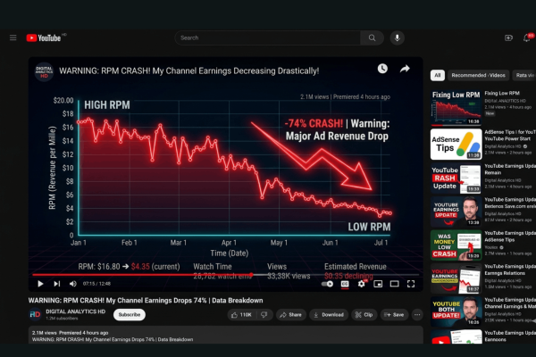 Youtube Bị Giảm RPM Là Gì?
